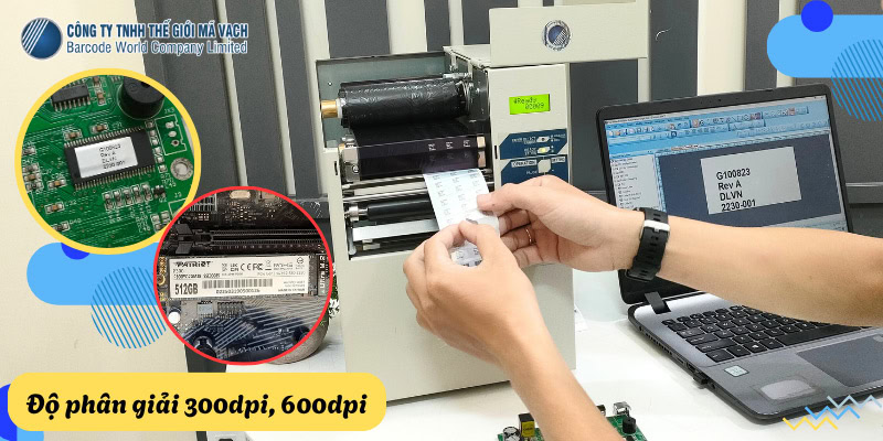 Độ phân giải máy in cho tem nhỏ trên linh kiện, bảng mạch