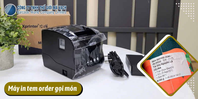 Máy in tem order cho mô hình F&B quán nước