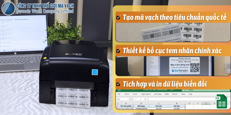 Máy in mã vạch cần có phần mềm chuyên dụng