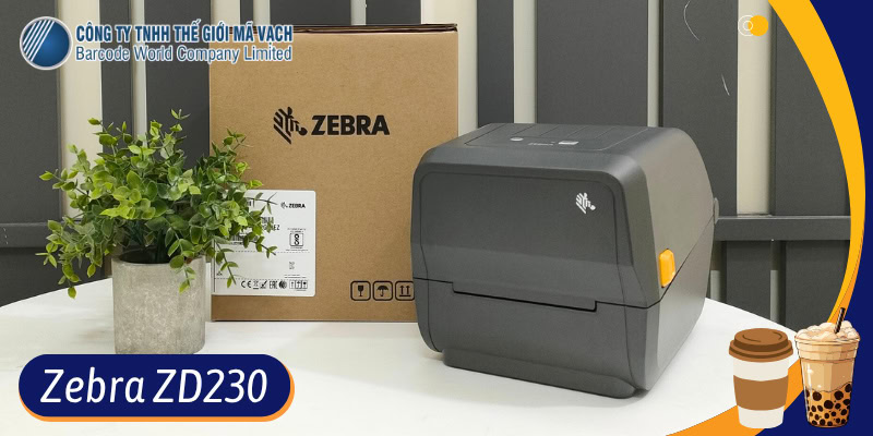 Máy in tem trà sữa Zebra ZD230