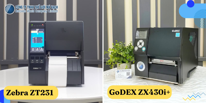 Zebra ZT231 và GoDEX ZX430i+ cho dây chuyền sản xuất