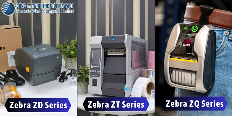 Các dòng máy in Zebra ZD, ZT, ZQ khác nhau