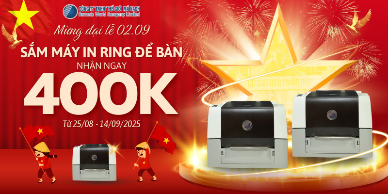 Đại lễ 02/09: Mua máy in RING để bàn tặng 400K tiền mặt