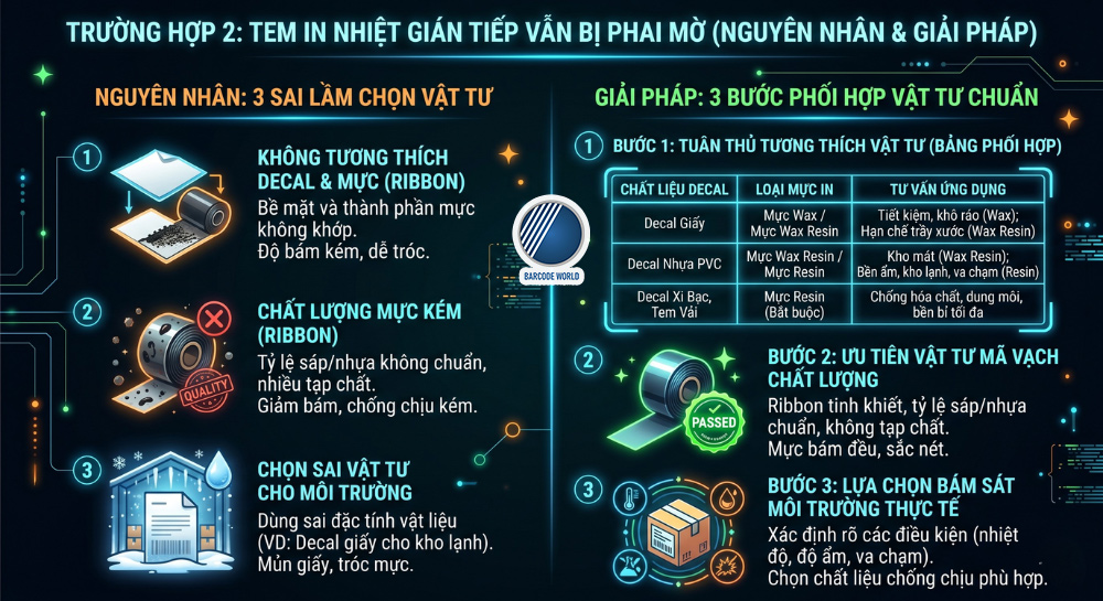 Nguyên nhân, giải pháp tem in nhiệt gián tiếp vẫn bị phai màu Nguyên nhân, giải pháp tem in nhiệt gián tiếp vẫn bị phai màu