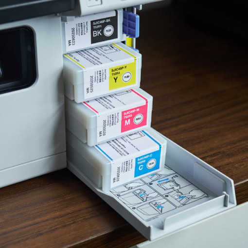 Máy in tem nhãn màu Epson C4050 có 4 hộp mực