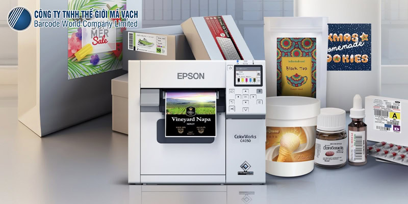 Máy in tem nhãn màu Epson C4050 lý tưởng cho doanh nghiệp vừa và nhỏ