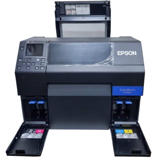 Máy in tem nhãn màu Epson ColorWorks C6550A có 4 hộp mực