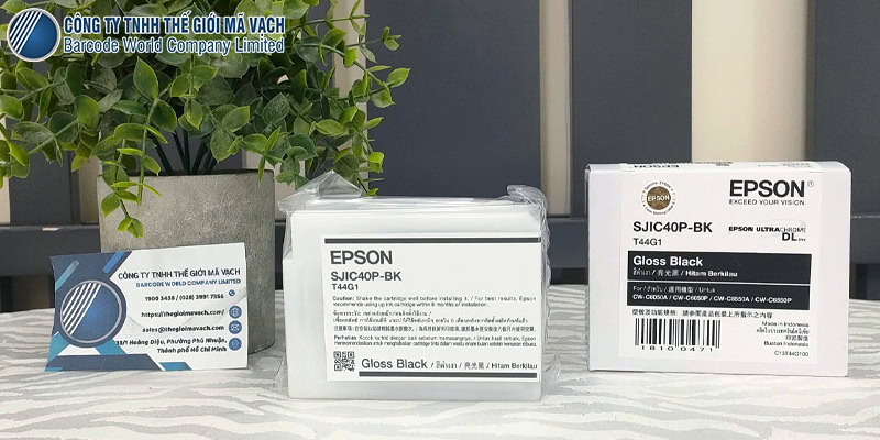 Mực in Epson Đen SJIC40P-BK (C13T44G100) hàng chính hãng