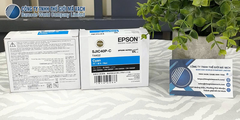 Mực Xanh SJIC40P-C (C13T44G200) hoàn hảo cho máy in Epson C6050/C6550