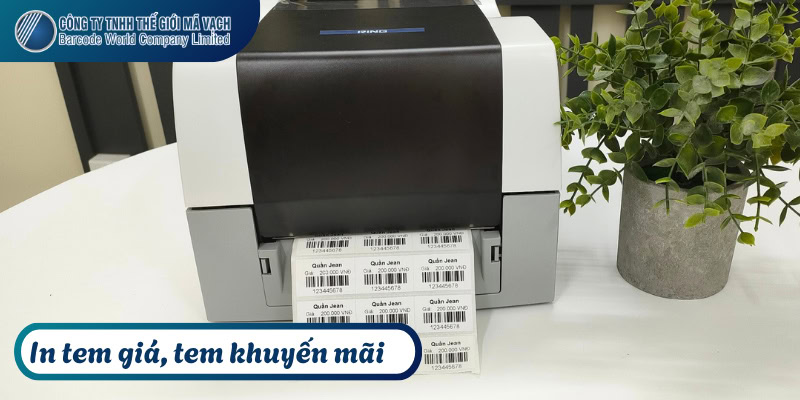 Máy in mã vạch in tem giá và tem khuyến mãi cho bán lẻ