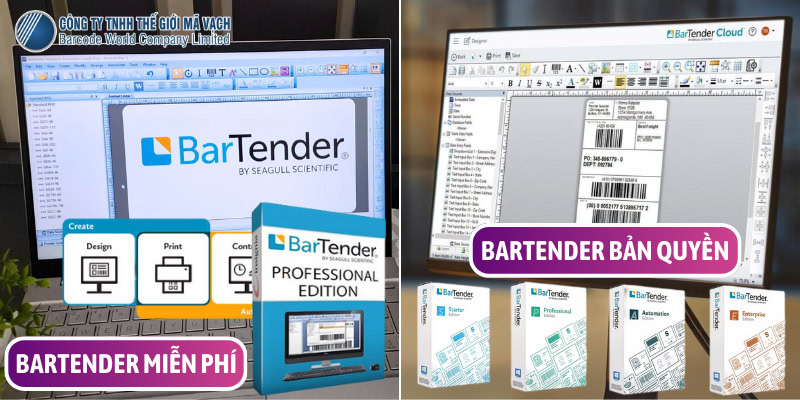 Phiên bản Bartender (miễn phí, bản quyền) phù hợp cho từng nhu cầu sử dụng