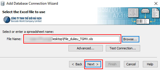 Thành công lấy đường dẫn đến file Excel cần kết nối