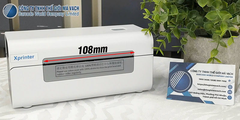 Xprinter XP-D465B có khổ rộng in tối đa 108mm