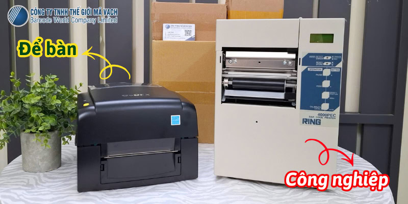 Máy in tem công nghiệp và để bàn khác nhau Máy in tem công nghiệp và để bàn khác nhau