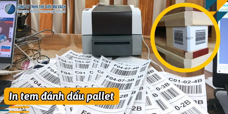 Máy in tem đánh dấu pallet và kệ hàng trong kho