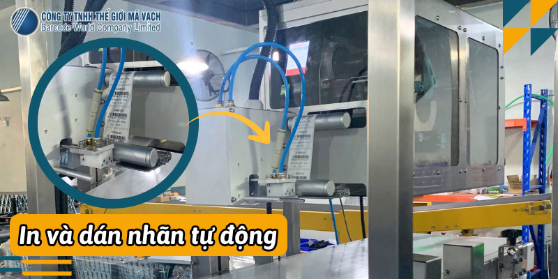 Máy in và dán nhãn tự động