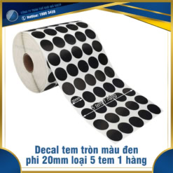 Tem tròn màu đen phi 20mmx5