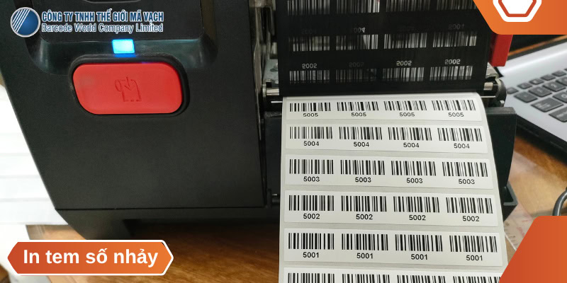 Máy in tem số nhảy có dữ liệu biến đổi