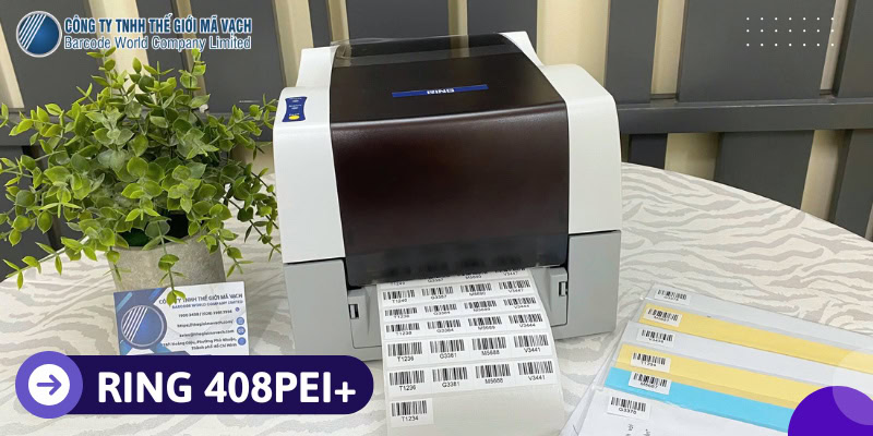 Máy in tem quản lý hồ sơ, lưu trữ RING 408PEI+ 203dpi Máy in tem quản lý hồ sơ, lưu trữ RING 408PEI+ 203dpi