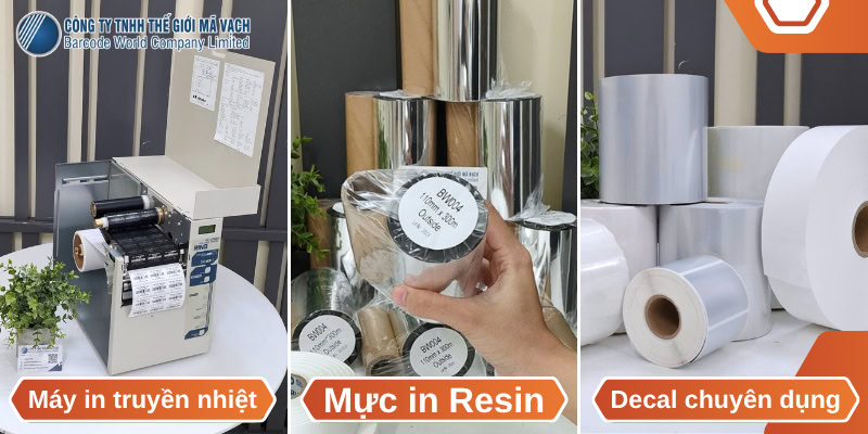 Máy in truyền nhiệt, mực Resin, decal chuyên dụng cho vật liệu, môi trường đặc biệt