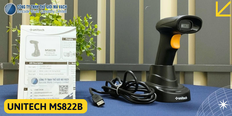 Unitech MS822B kết nối không dây linh hoạt Unitech MS822B kết nối không dây linh hoạt