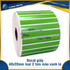 Tem decal giấy xanh lá 40x20mmx2