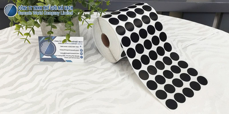 Tem tròn màu đen phi 20mm loại 5 tem ứng dụng trong đánh dấu Tem tròn màu đen phi 20mm loại 5 tem ứng dụng trong đánh dấu