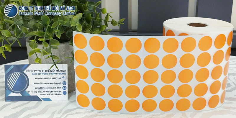 Ứng dụng chính tem tròn màu cam phi 20mm 5 tem 1 hàng là ĐÁNH DẤU Ứng dụng chính tem tròn màu cam phi 20mm 5 tem 1 hàng là ĐÁNH DẤU