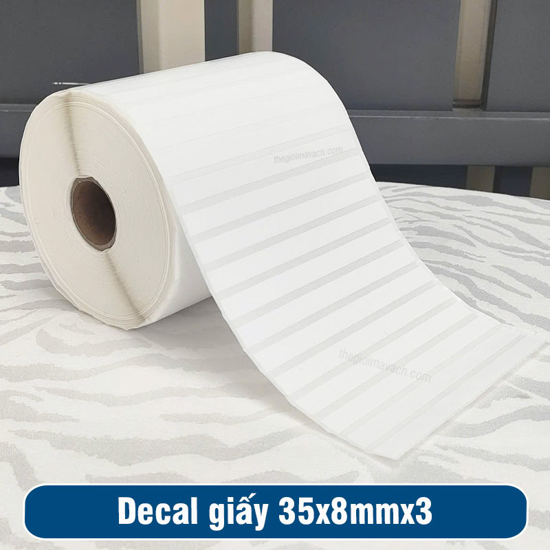 Decal giấy 35x8mm loại 3 tem 1 hàng