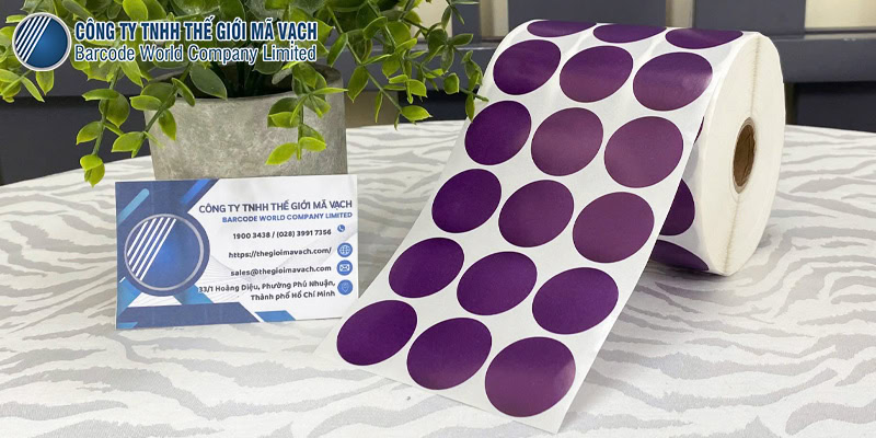 Decal giấy tem tròn màu tím phi 30mm loại 3 tem 1 hàng chính hãng Decal giấy tem tròn màu tím phi 30mm loại 3 tem 1 hàng chính hãng