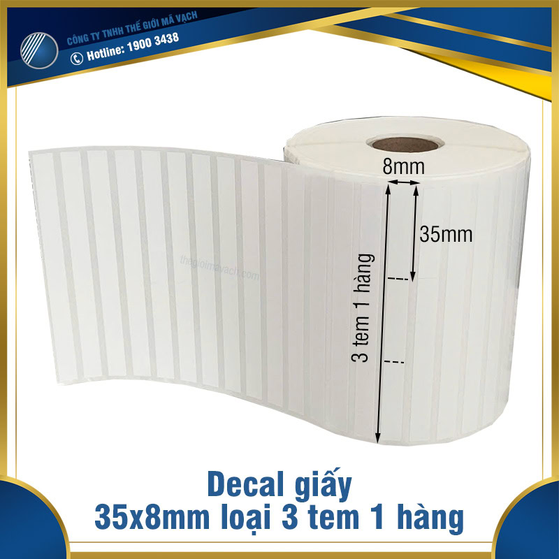 Tem decal giấy 35x8mmx3