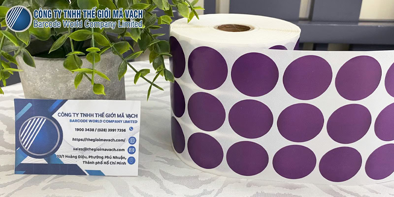 Tem tròn phi 30mmx3 nhuộm tím bề mặt cho đánh dấu Tem tròn phi 30mmx3 nhuộm tím bề mặt cho đánh dấu