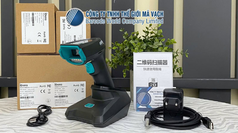 Trọn bộ máy quét mã vạch iData J16-BT (2D, không dây) chính hãng tại Thế Giới Mã Vạch Trọn bộ máy quét mã vạch iData J16-BT (2D, không dây) chính hãng tại Thế Giới Mã Vạch