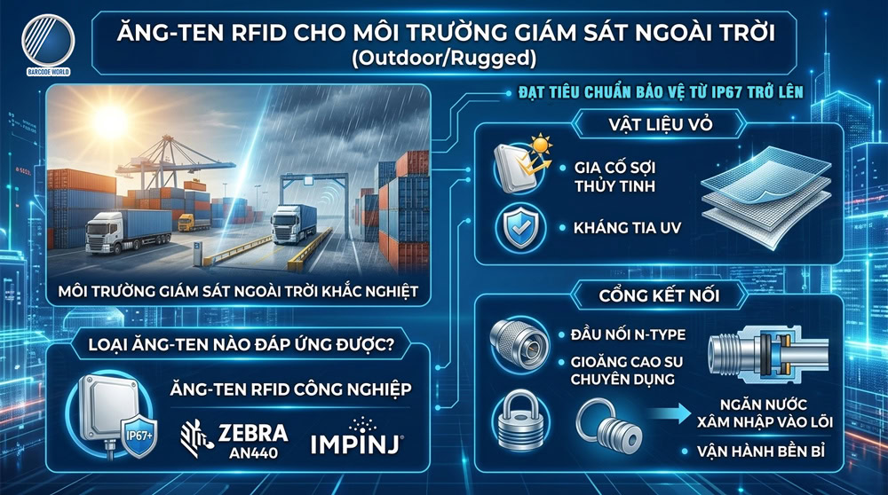 Ăng-ten RFID ngoài trời chuẩn IP67 cho môi trường khắc nghiệt Ăng-ten RFID ngoài trời chuẩn IP67 cho môi trường khắc nghiệt