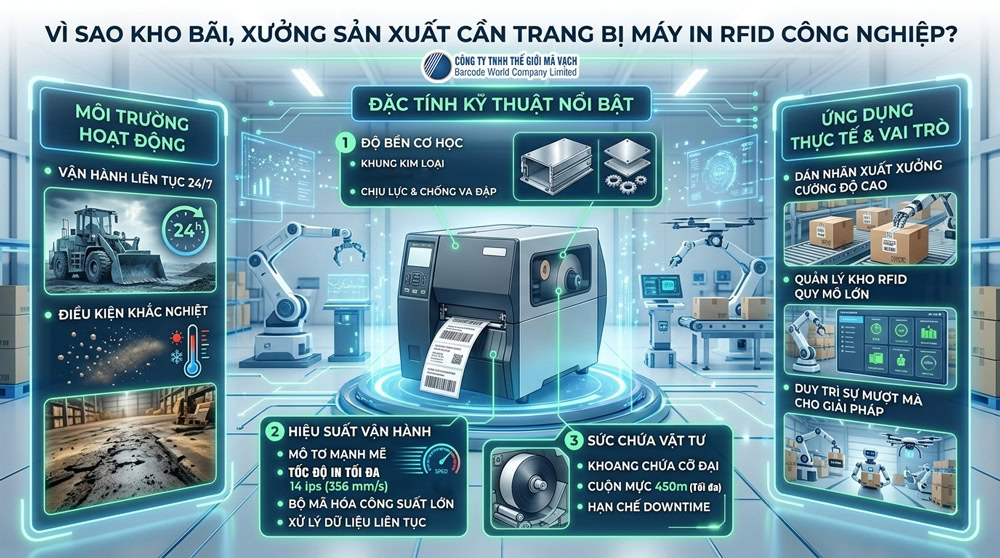 Máy in RFID công nghiệp: thiết bị in mã hóa hiệu suất cao cho kho bãi và sản xuất Máy in RFID công nghiệp: thiết bị in mã hóa hiệu suất cao cho kho bãi và sản xuất