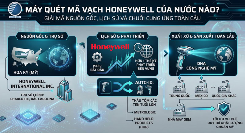 Nguồn gốc xuất xứ máy quét mã vạch Honeywell chính hãng Nguồn gốc xuất xứ máy quét mã vạch Honeywell chính hãng