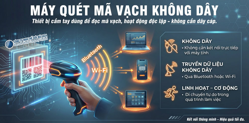 Định nghĩa máy quét mã vạch không dây