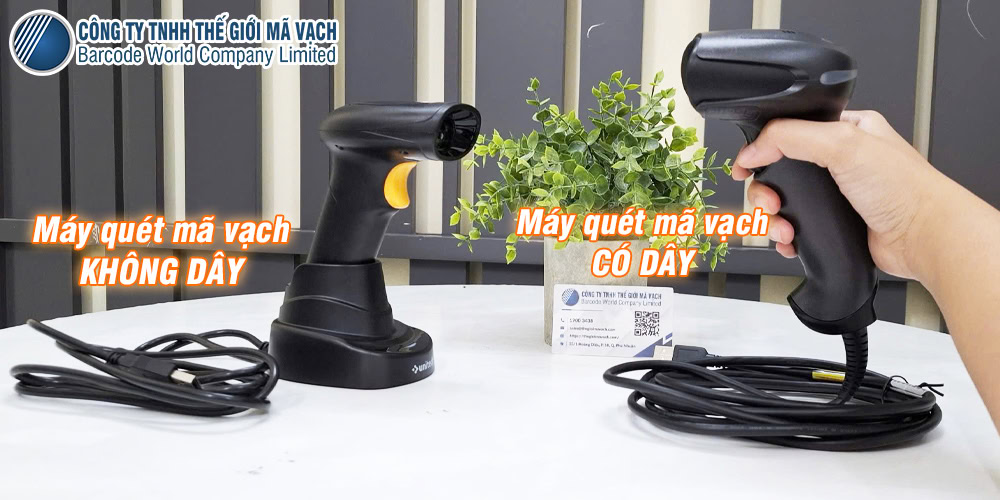 Máy quét mã vạch có dây và không dây khác nhau