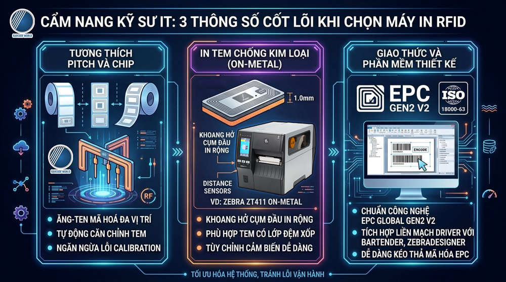 Thông số kỹ thuật máy in RFID: cách cấu hình và lựa chọn đúng chuẩn cho hệ thống Thông số kỹ thuật máy in RFID: cách cấu hình và lựa chọn đúng chuẩn cho hệ thống