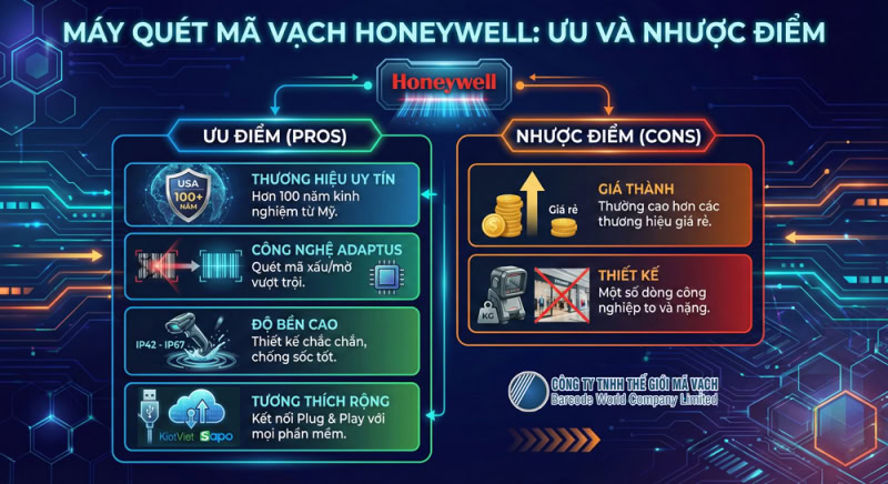 Đánh giá ưu nhược điểm của máy quét mã vạch Honeywell Đánh giá ưu nhược điểm của máy quét mã vạch Honeywell