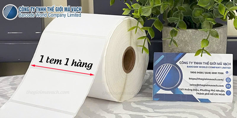 Cuộn decal giấy 84x40mm bế 1 tem 1 hàng Cuộn decal giấy 84x40mm bế 1 tem 1 hàng