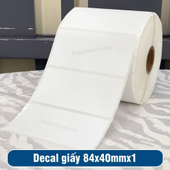 Cuộn decal giấy 84x40mm loại 1 tem 1 hàng