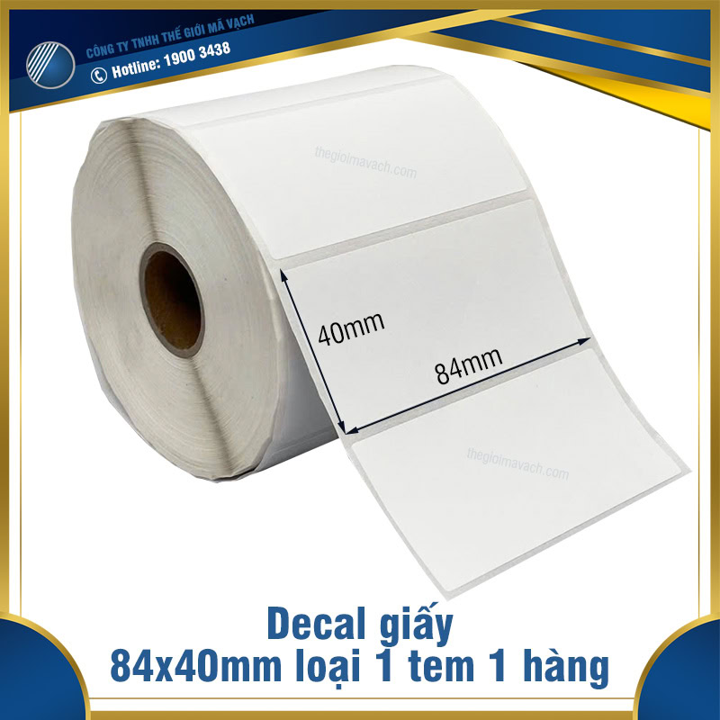 Cuộn decal giấy 84x40mm