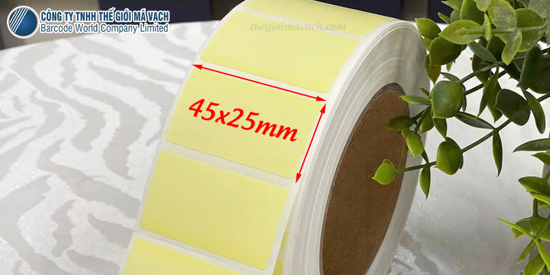 Decal giấy vàng chiều nang 45mm, chiều cao 25mm Decal giấy vàng chiều nang 45mm, chiều cao 25mm