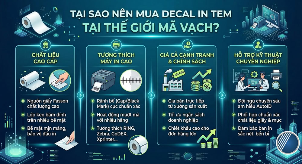 4 Tiêu chí chất lượng khi mua decal in tem tại Thế Giới Mã Vạch 4 Tiêu chí chất lượng khi mua decal in tem tại Thế Giới Mã Vạch