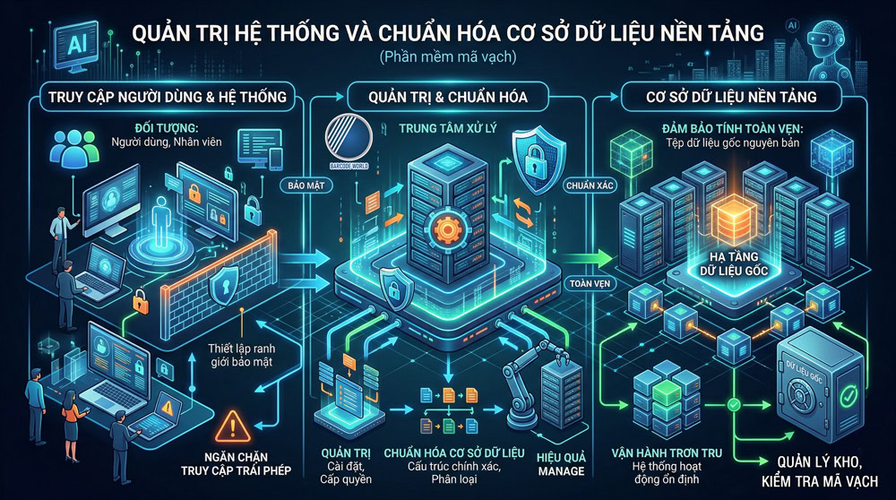 Quản trị hệ thống và chuẩn hóa dữ liệu phần mềm mã vạch sơ đồ kiến trúc database và bảo mật Quản trị hệ thống và chuẩn hóa dữ liệu phần mềm mã vạch sơ đồ kiến trúc database và bảo mật