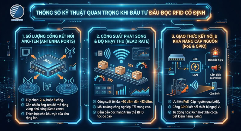 Các thông số kỹ thuật cốt lõi của máy đọc RFID cố định Các thông số kỹ thuật cốt lõi của máy đọc RFID cố định