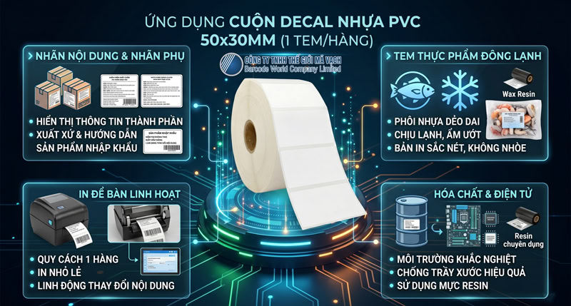Ứng dụng của cuộn decal nhựa PVC 50x30mmx1 Ứng dụng của cuộn decal nhựa PVC 50x30mmx1