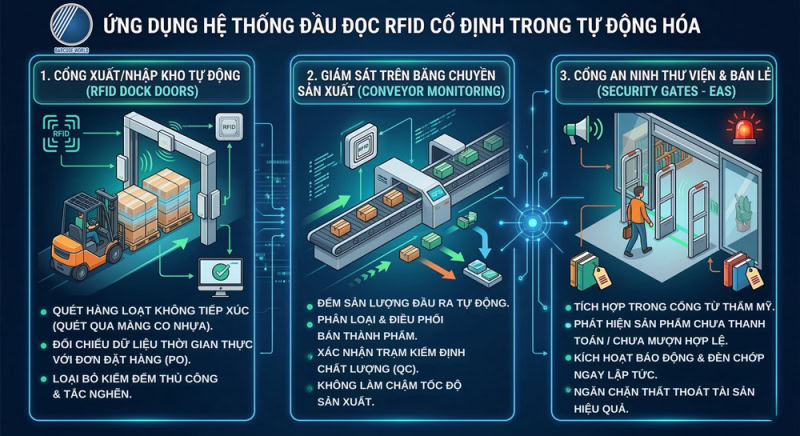 ung dung he thong dau doc rfid co dinh tu dong hoa Ứng dụng hệ thống đầu đọc RFID cố định trong tự động hóa