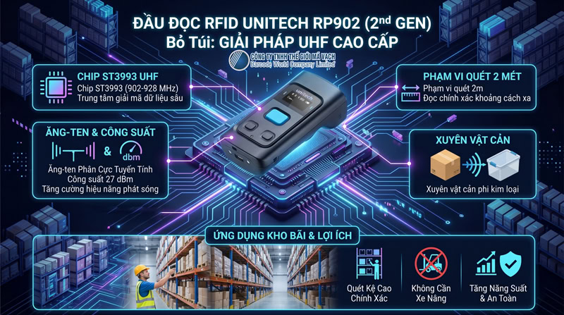 Unitech RP902 2nd gen giải pháp UHF cao cấp Unitech RP902 2nd gen giải pháp UHF cao cấp